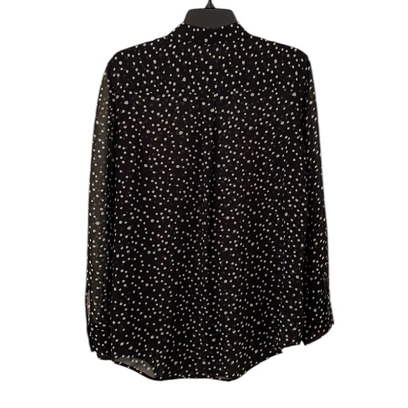 THEORY | Women’s Black/White Silk Biritta R-Starry Print Button Down Top Size L - Picture 5 of 6